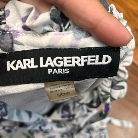 Karl Lagerfeld Paris floral ruffle top - Picture 3 of 5